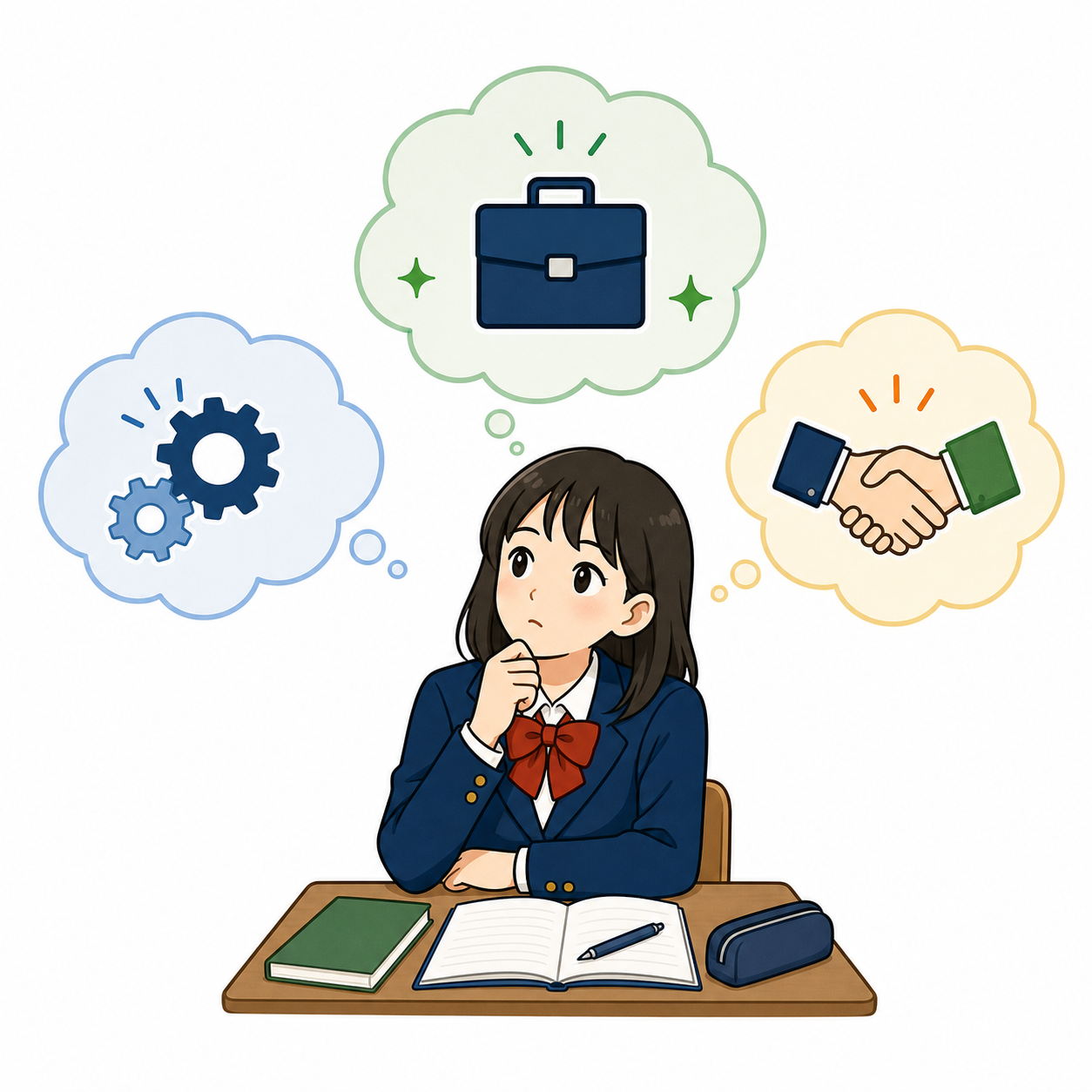 仕事に必要な力を考える生徒