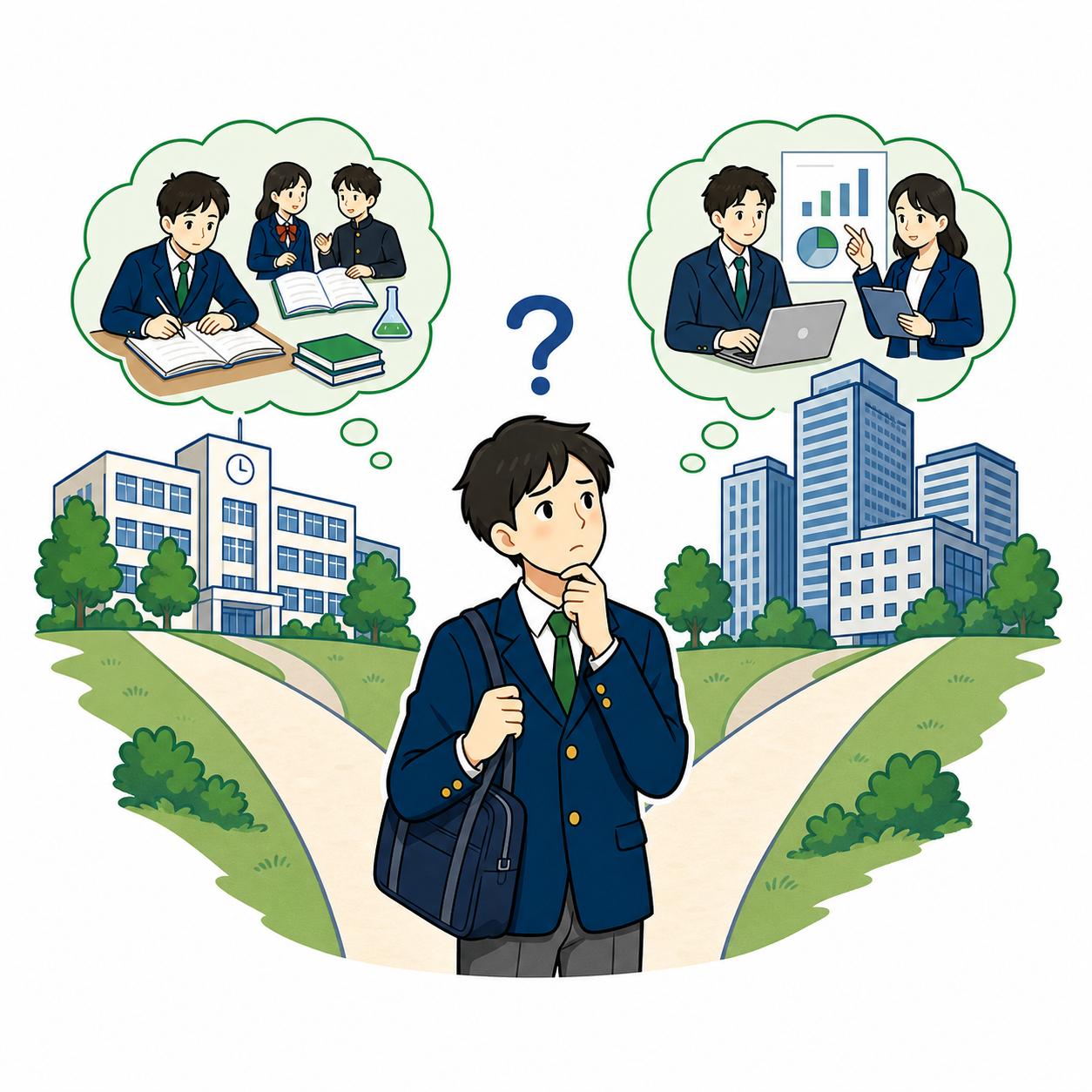学校生活と進学・就職の接続に悩む生徒