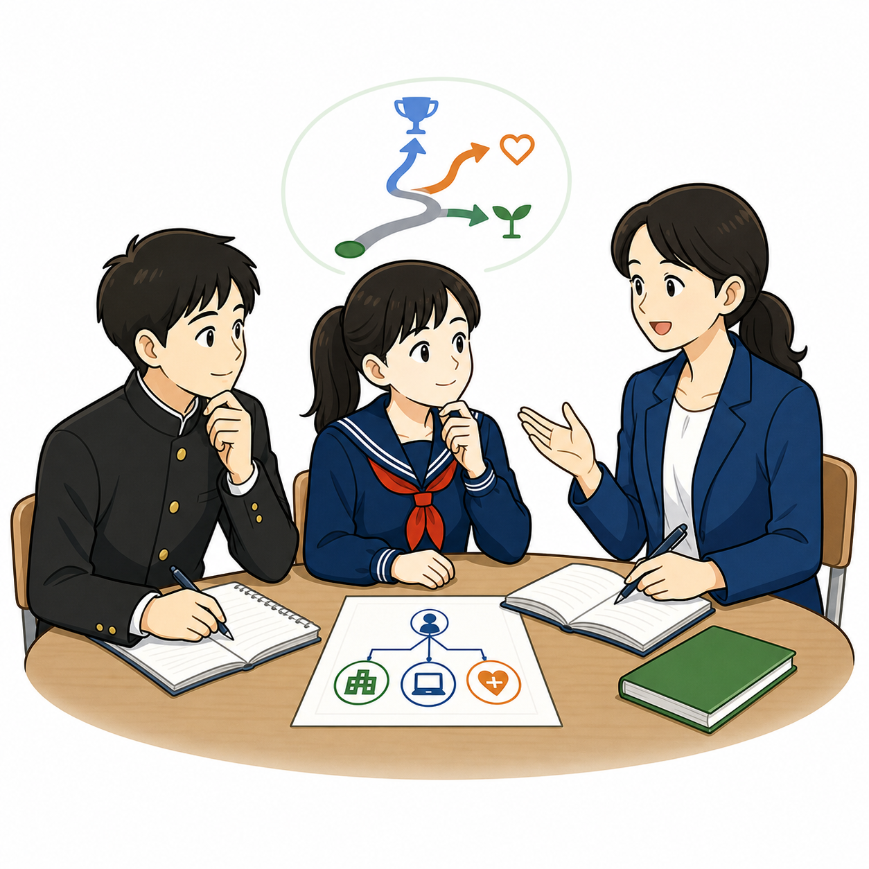 キャリア教育で将来を考える生徒