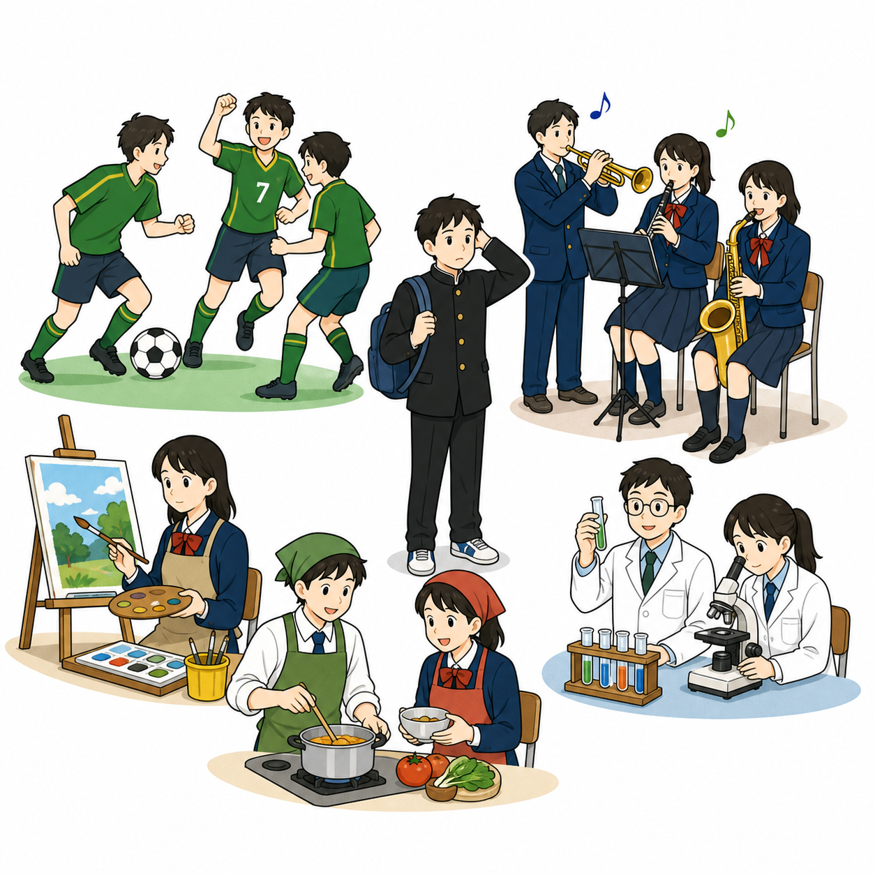 部活動・クラブ活動を振り返る生徒
